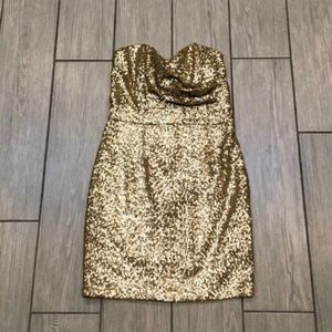 TFNC London Gold Sequin Dress - Size S